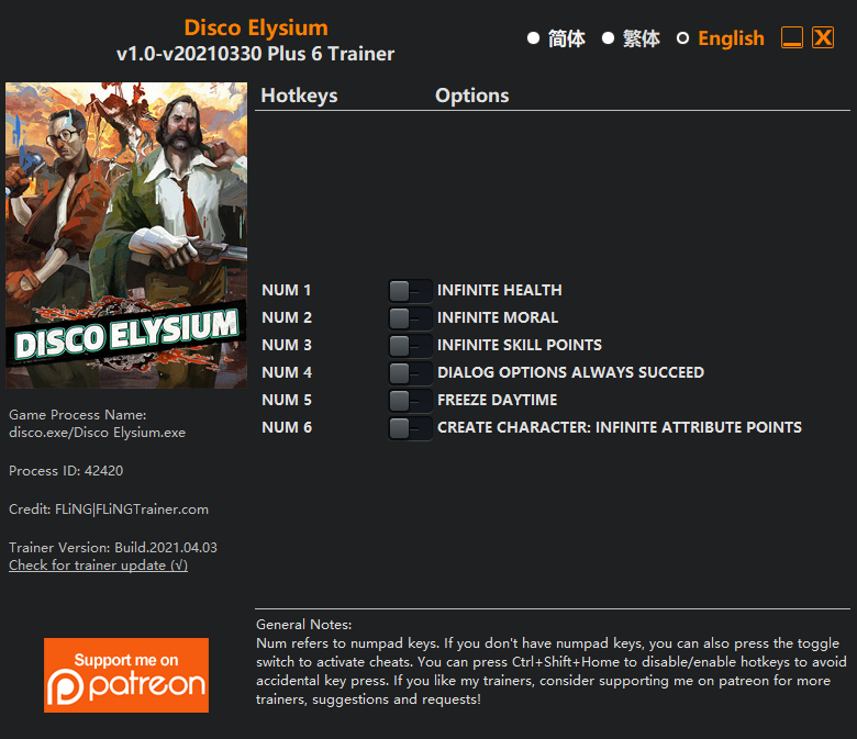 Disco Elysium Trainer - FLiNG Trainer - PC Game Cheats and Mods