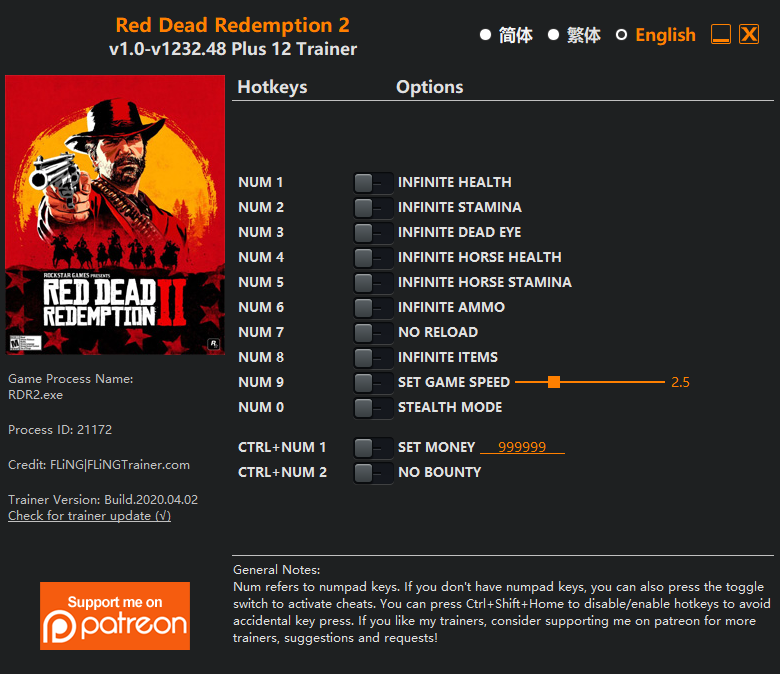 Red Dead Redemption 2 Trainer Fling Trainer Pc Game Cheats And
