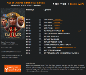 age of empires 3 definitive edition trainer
