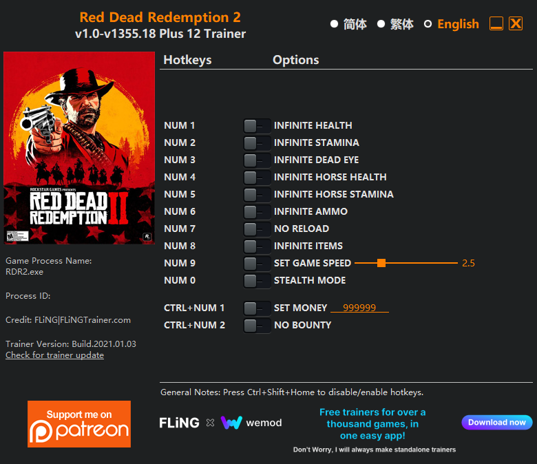 Red Dead Redemption 2 Trainer Fling Trainer Pc Game Cheats And Mods