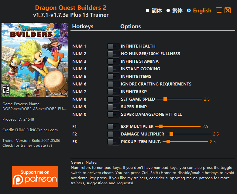 Dragon Quest Builders 2 Trainer/Cheat