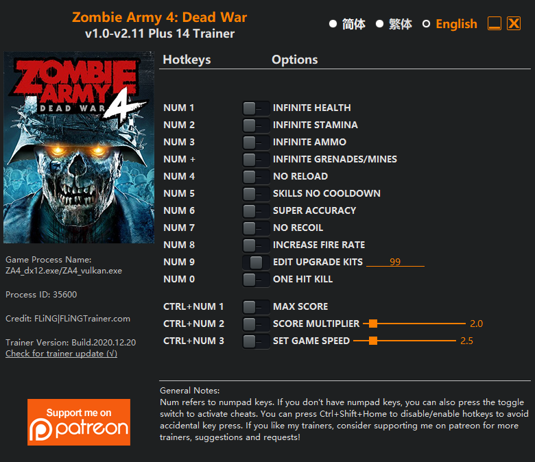 Zombie Army 4 Dead War Trainer Fling Trainer Pc Game Cheats And Mods