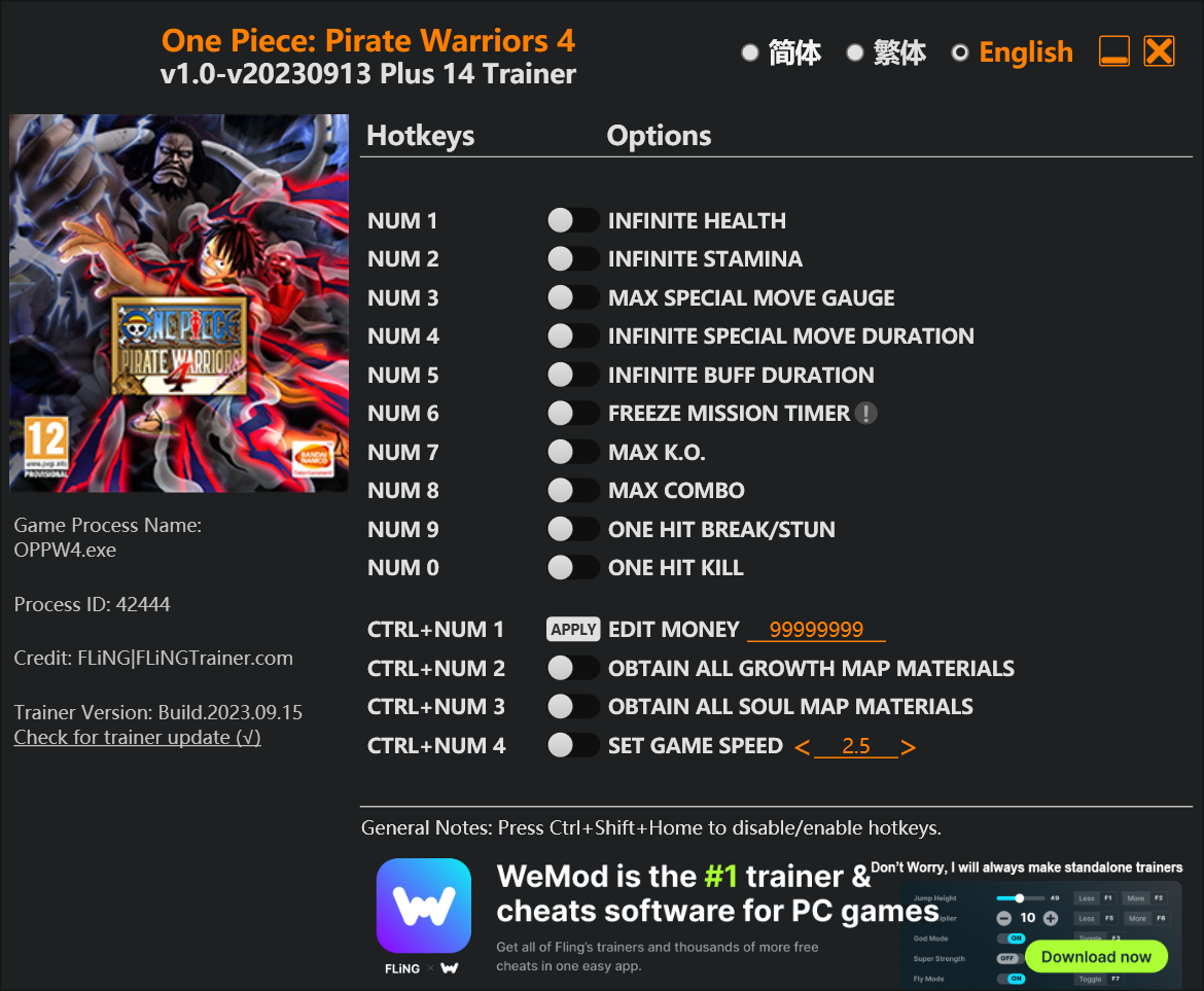 One Piece: Pirate Warriors 4 Trainer/Cheat