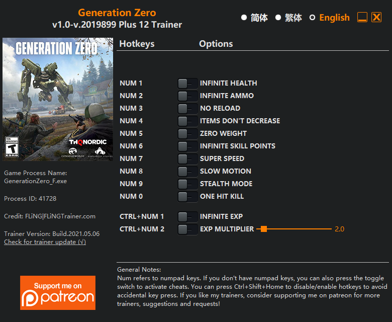 Generation Zero Trainer Fling Trainer Pc Game Cheats And Mods