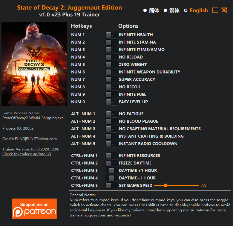 infinity trainer state of decay 2 no unlimited resources