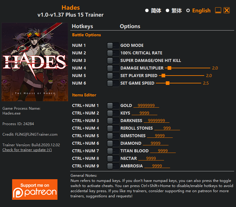 Hades Trainer Fling Trainer Pc Game Cheats And Mods