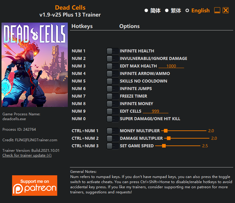 Dead Cells Trainer/Cheat
