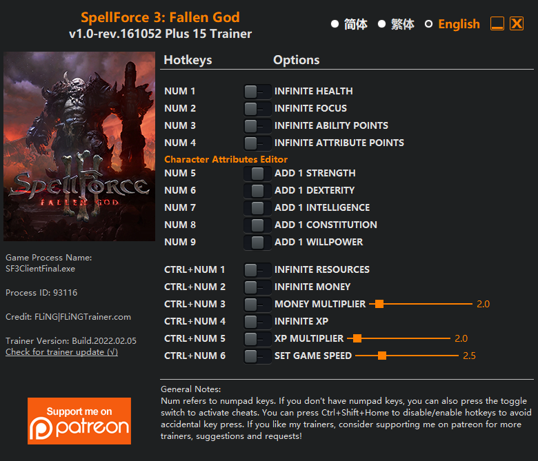 SpellForce 3: Fallen God Trainer/Cheat