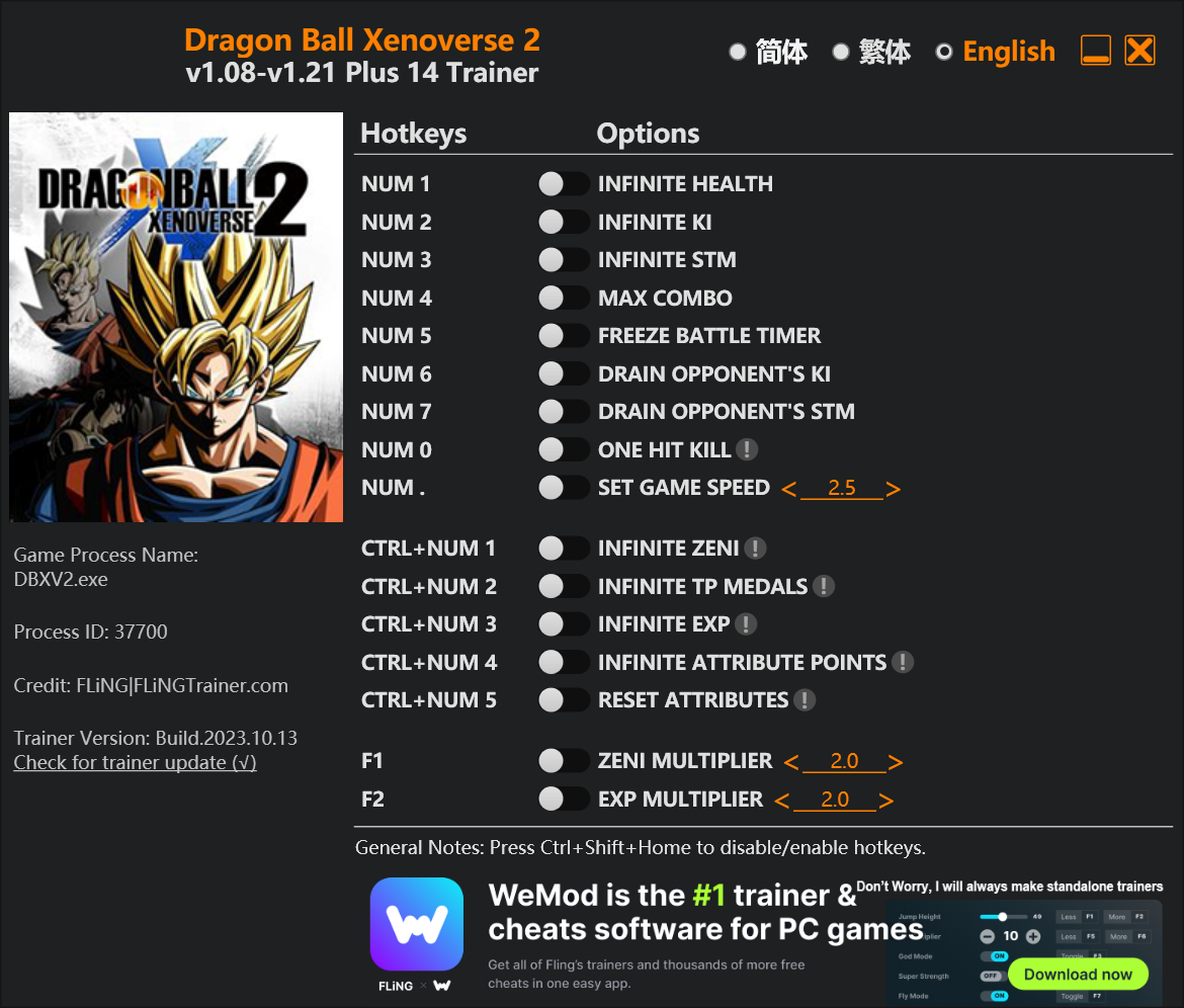 DRAGON BALL XENOVERSE 2 CHEATS TRAINER MODS BYPASS ANTI EAC CHEAT