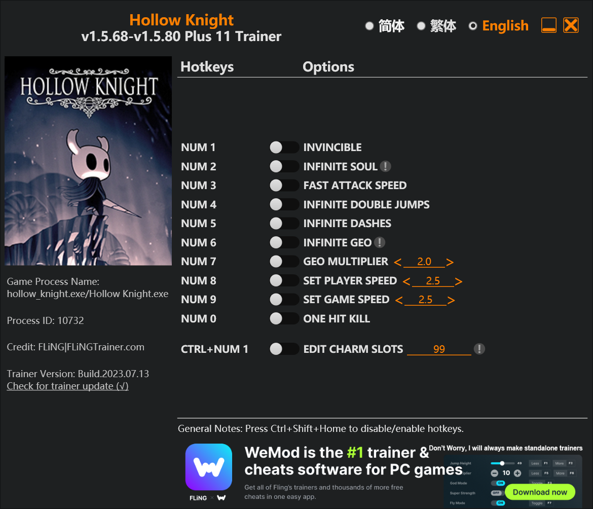 Hollow Knight Trainer/Cheat