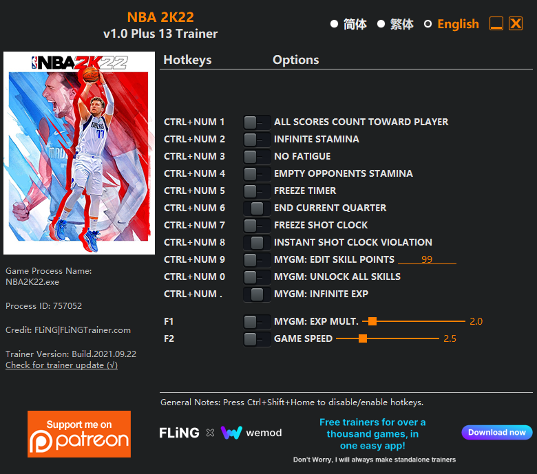 NBA 2K22 Trainer FLiNG Trainer PC Game Cheats And Mods