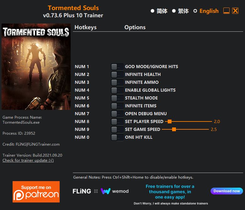 Tormented Souls Trainer/Cheat