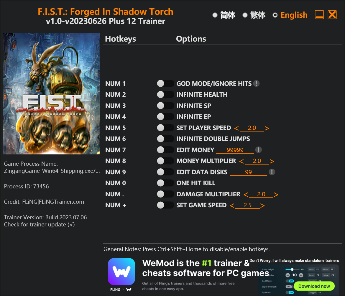 F.I.S.T.: Forged In Shadow Torch Trainer/Cheat