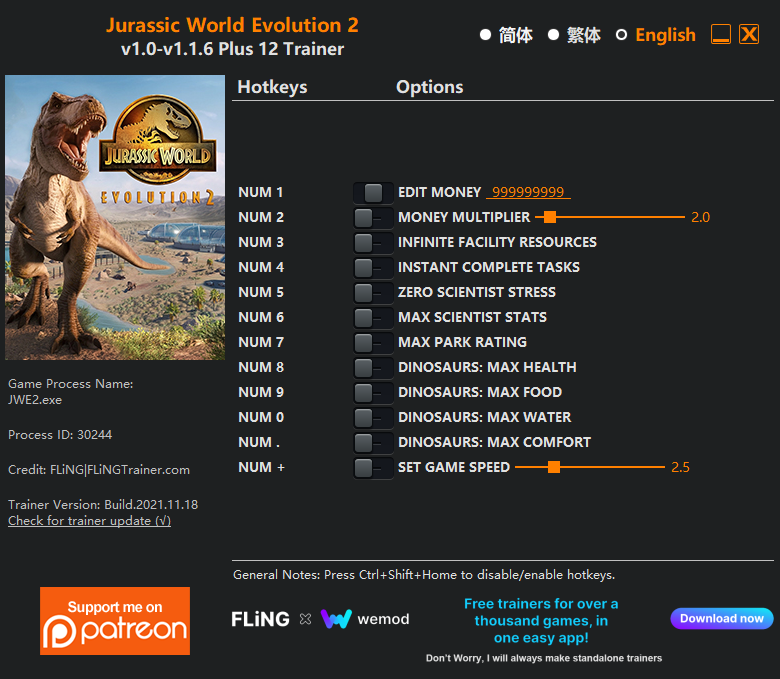 bank modus kubus Jurassic World Evolution 2 Trainer - FLiNG Trainer - PC Game Cheats and Mods