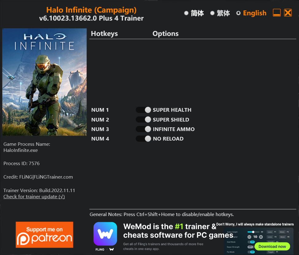 Halo Infinite (Campaign) Trainer/Cheat