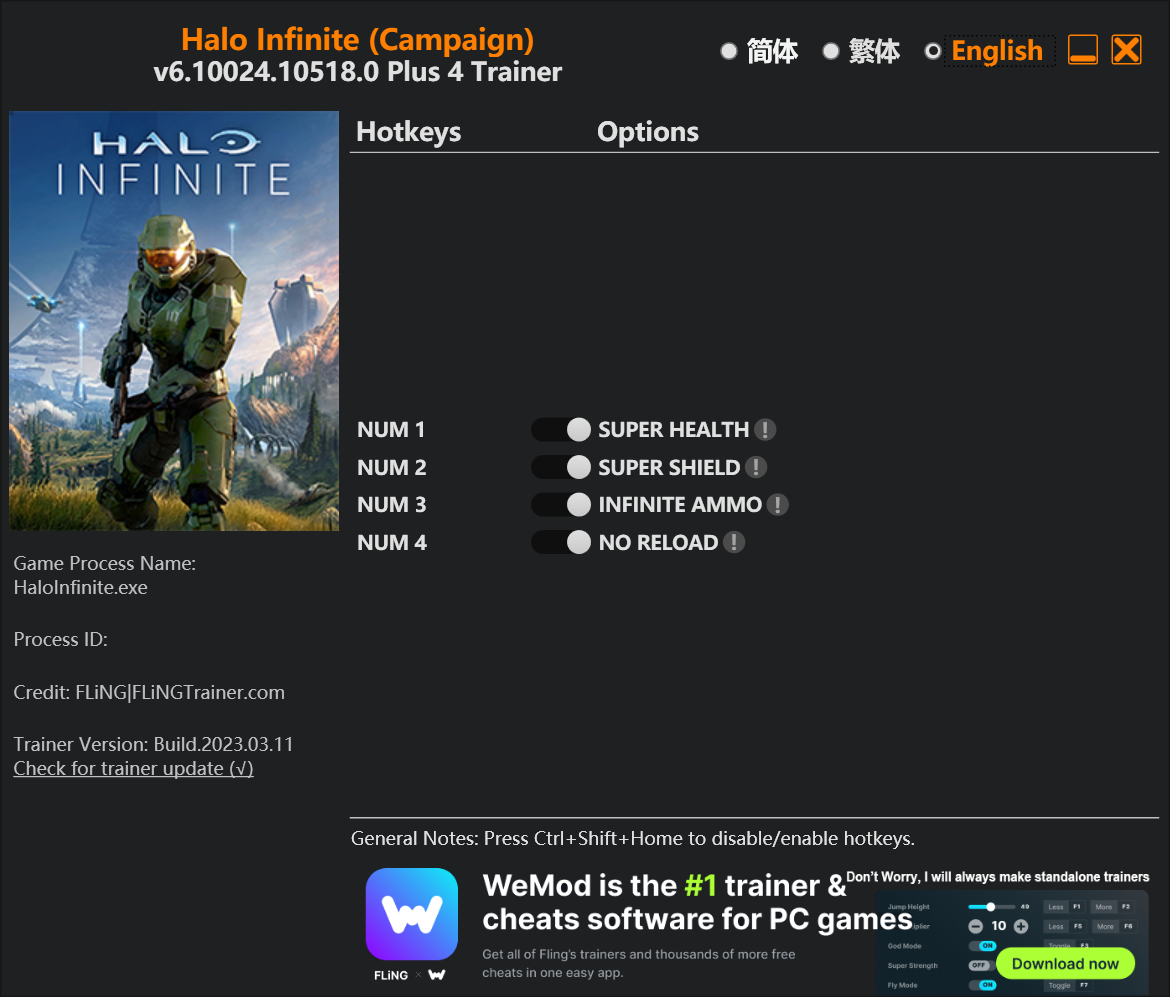 Halo Infinite (Campaign) Trainer/Cheat