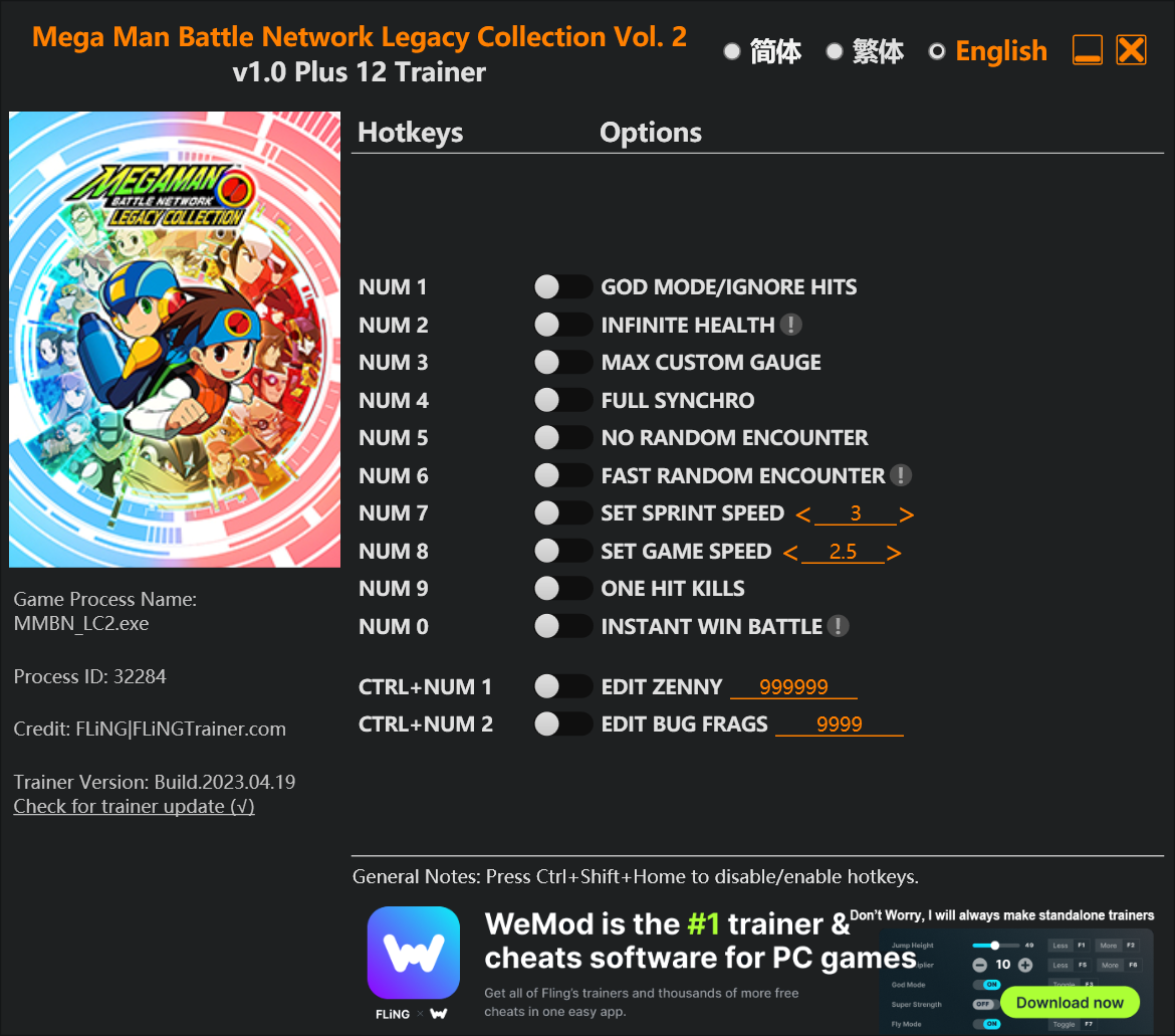Mega Man Battle Network Legacy Collection Vol. 2 Trainer/Cheat