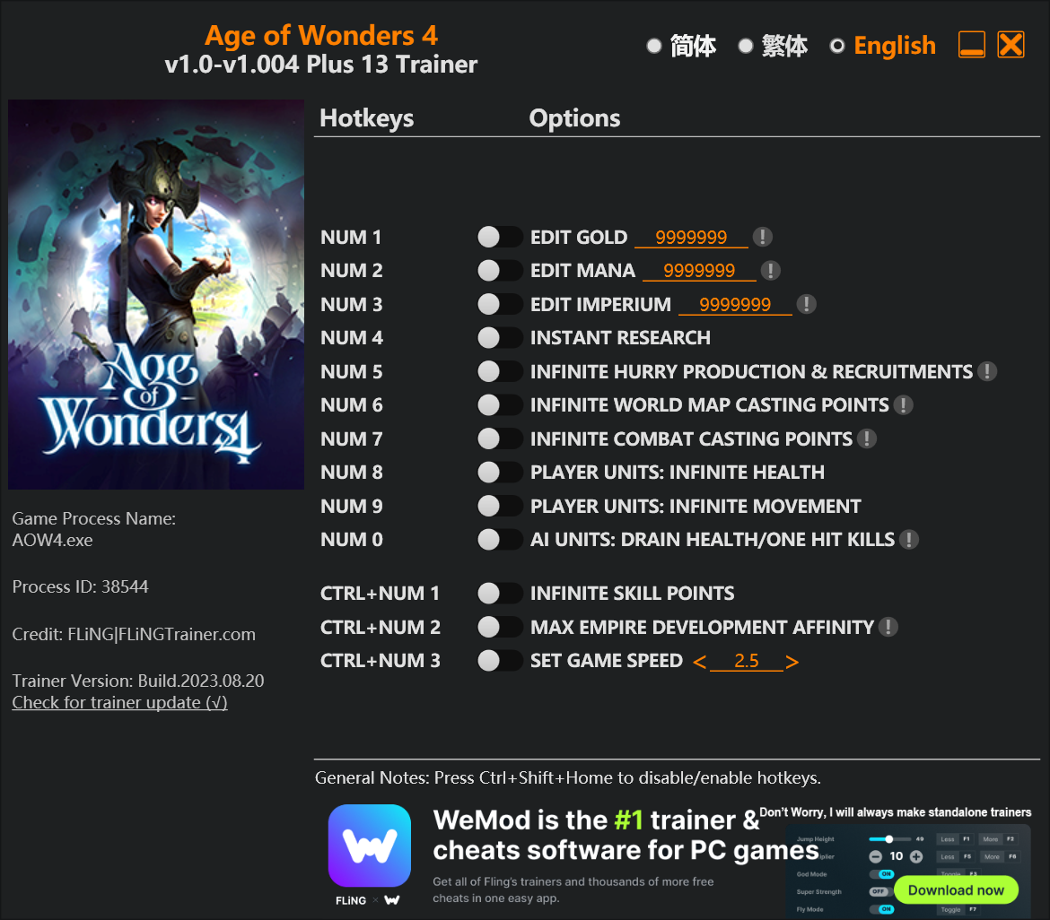 Age of Wonders 4 Trainer/Cheat