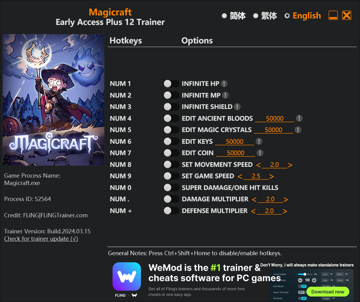 Magicraft Trainer/Cheat