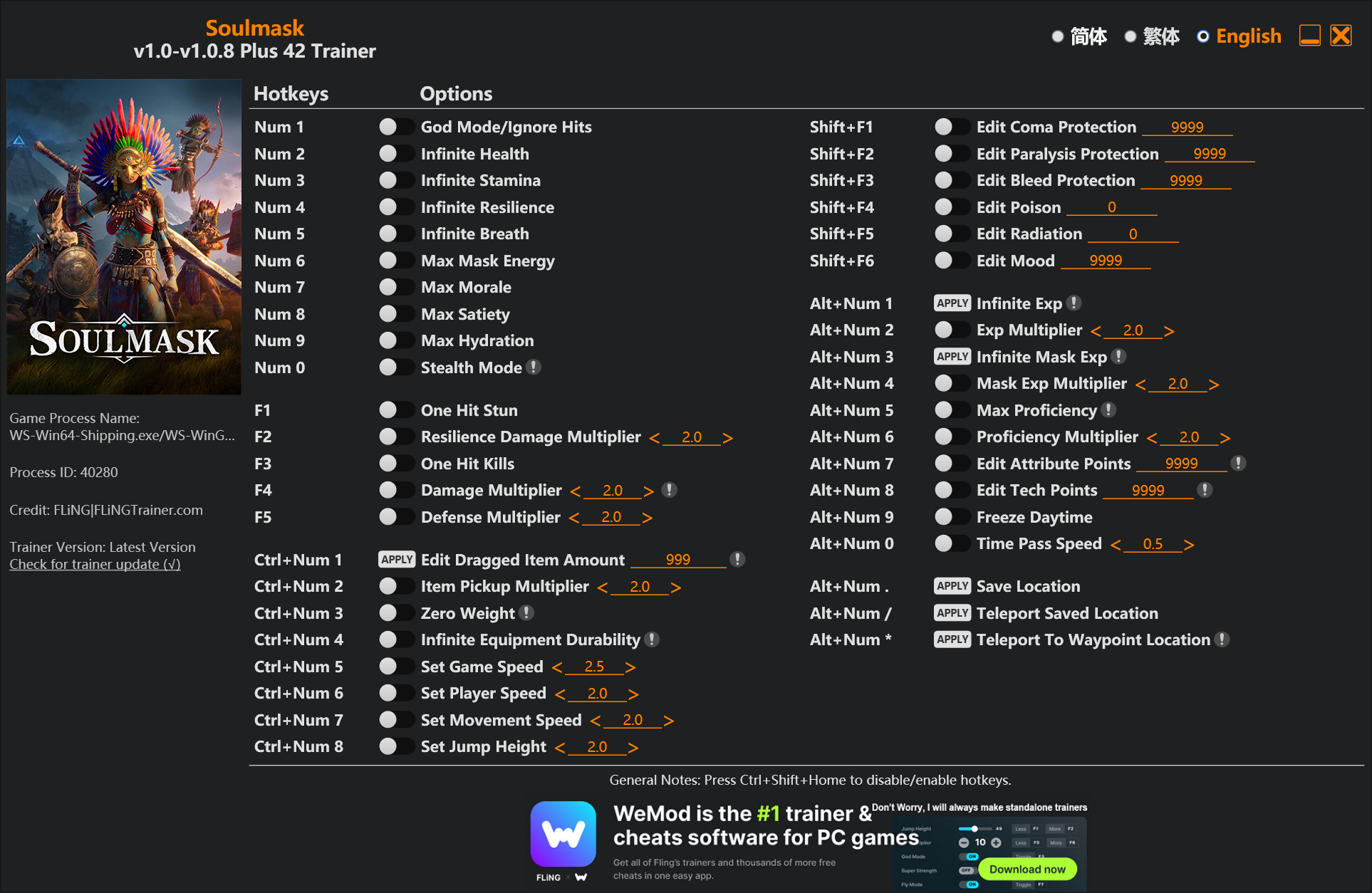 Soulmask Trainer/Cheat