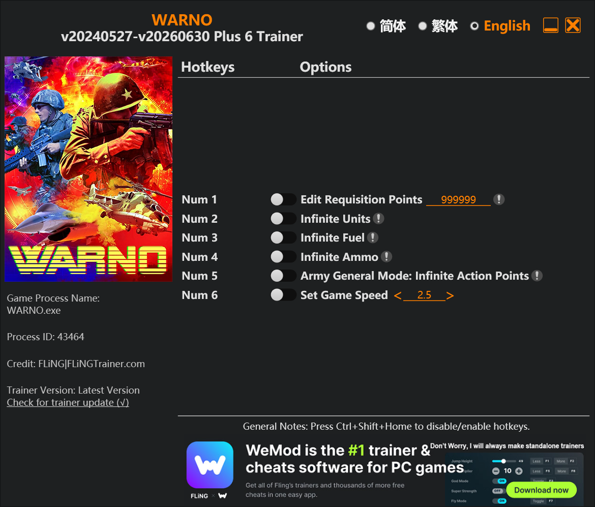 WARNO Trainer/Cheat