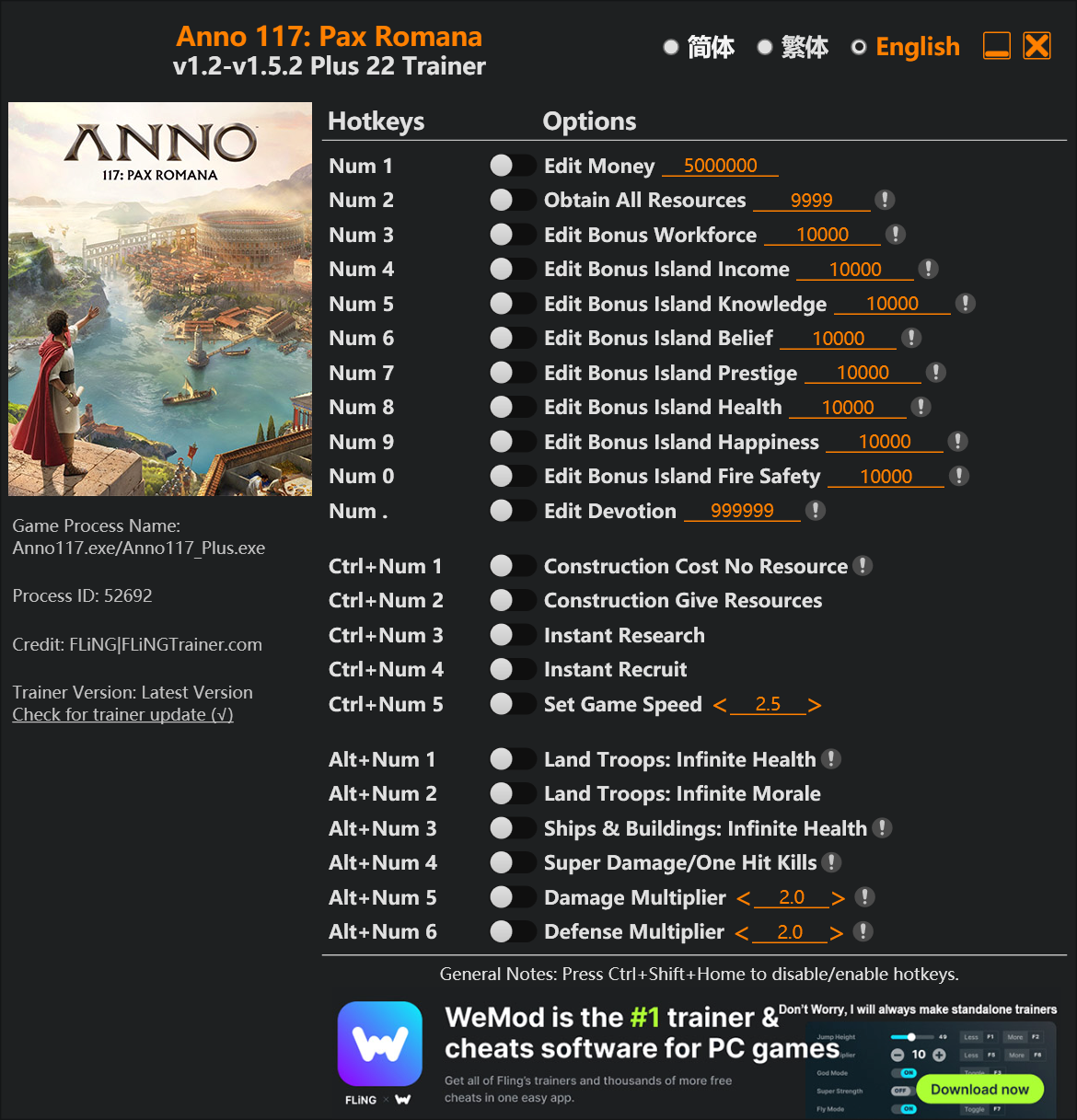 Anno 117: Pax Romana Trainer/Cheat