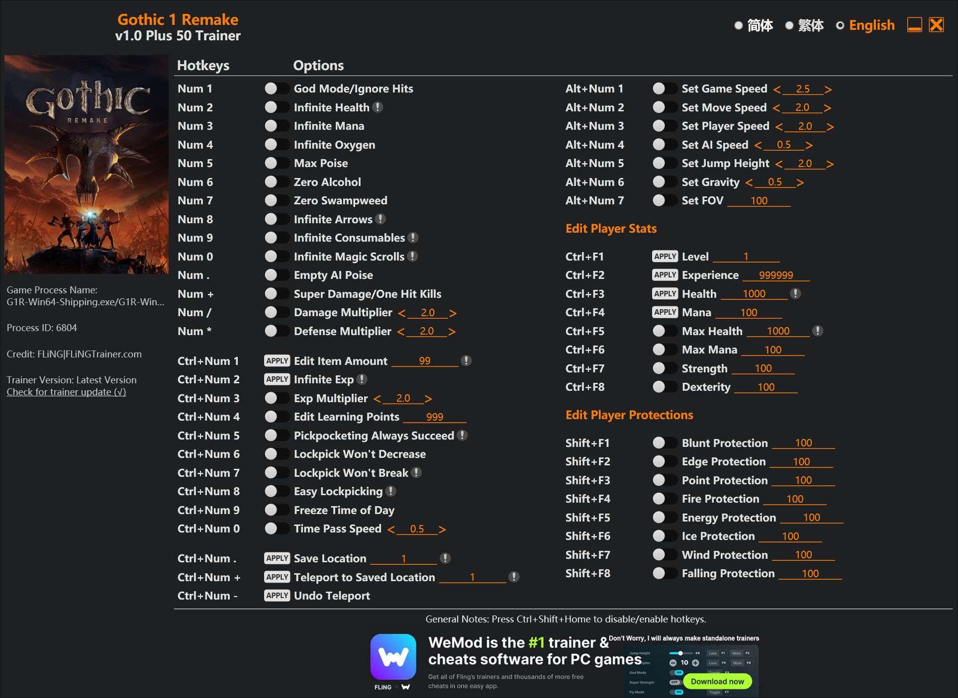 Gothic 1 Remake Trainer/Cheat