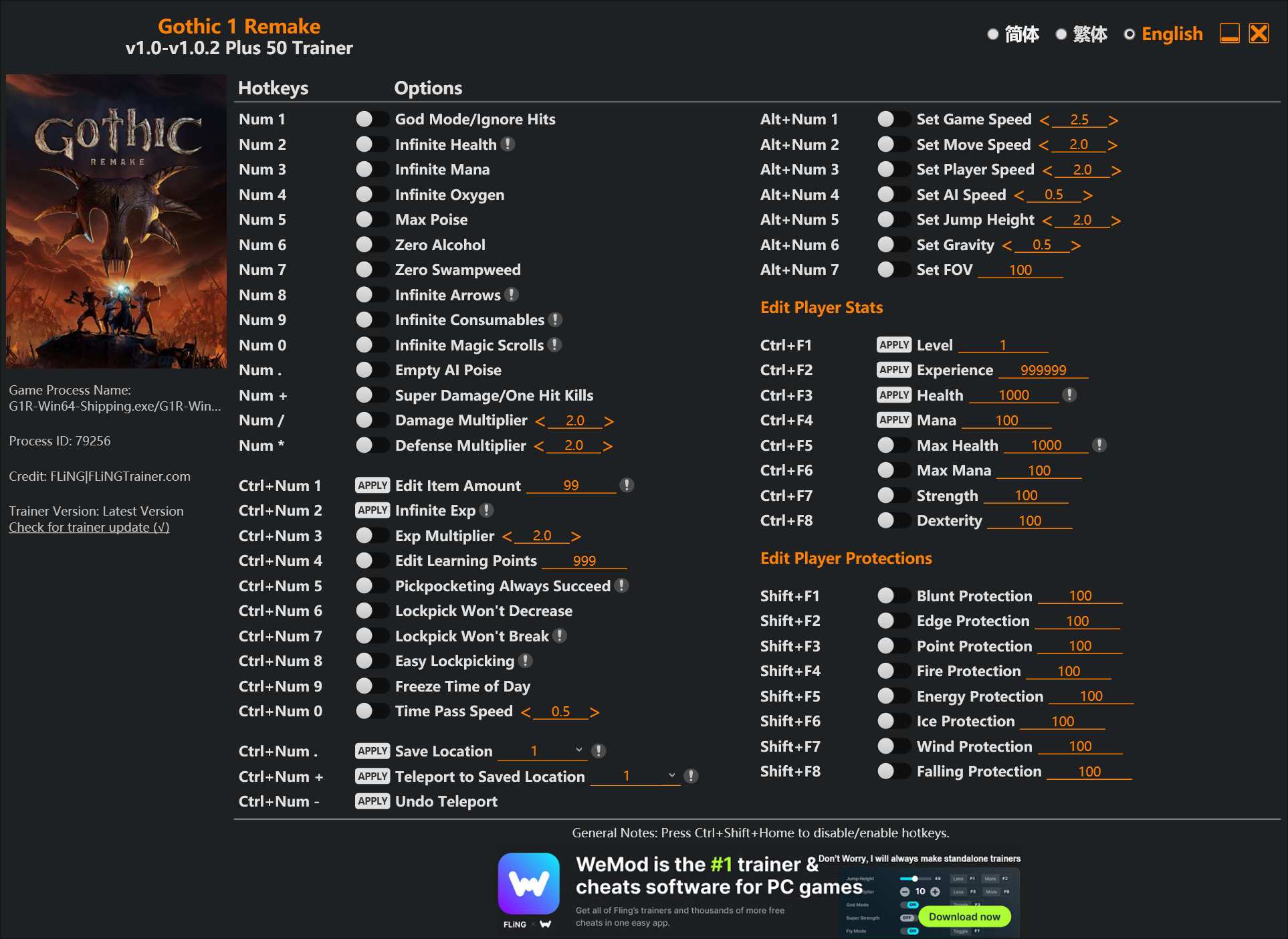 Gothic 1 Remake Trainer/Cheat