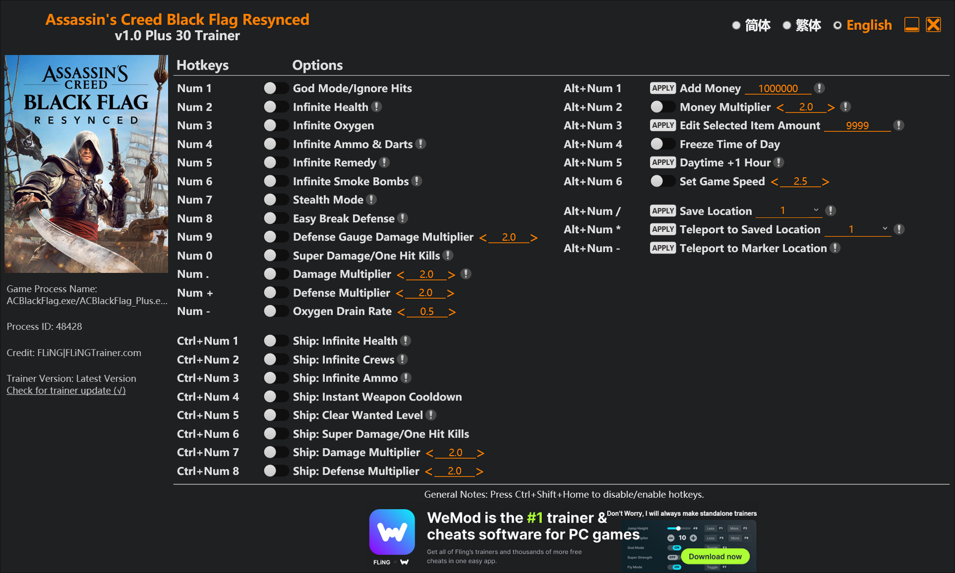 Assassin's Creed Black Flag Resynced Trainer/Cheat